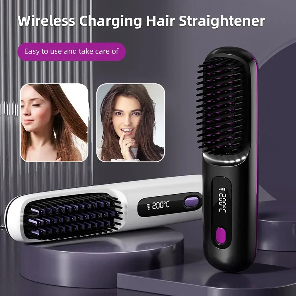 Brosse Lissante Ionique Sans Fil – Rechargeable USB-C – Écran LCD – Lisséo™